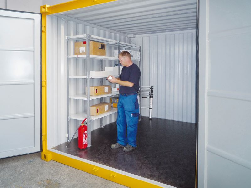 Shelving system for storage containers